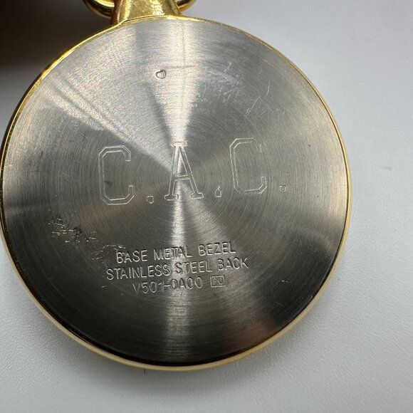 Vintage Lorus Pocket Watch Men Gold Tone With Chain 36MM Open Face New Battery - Picture 5 of 9